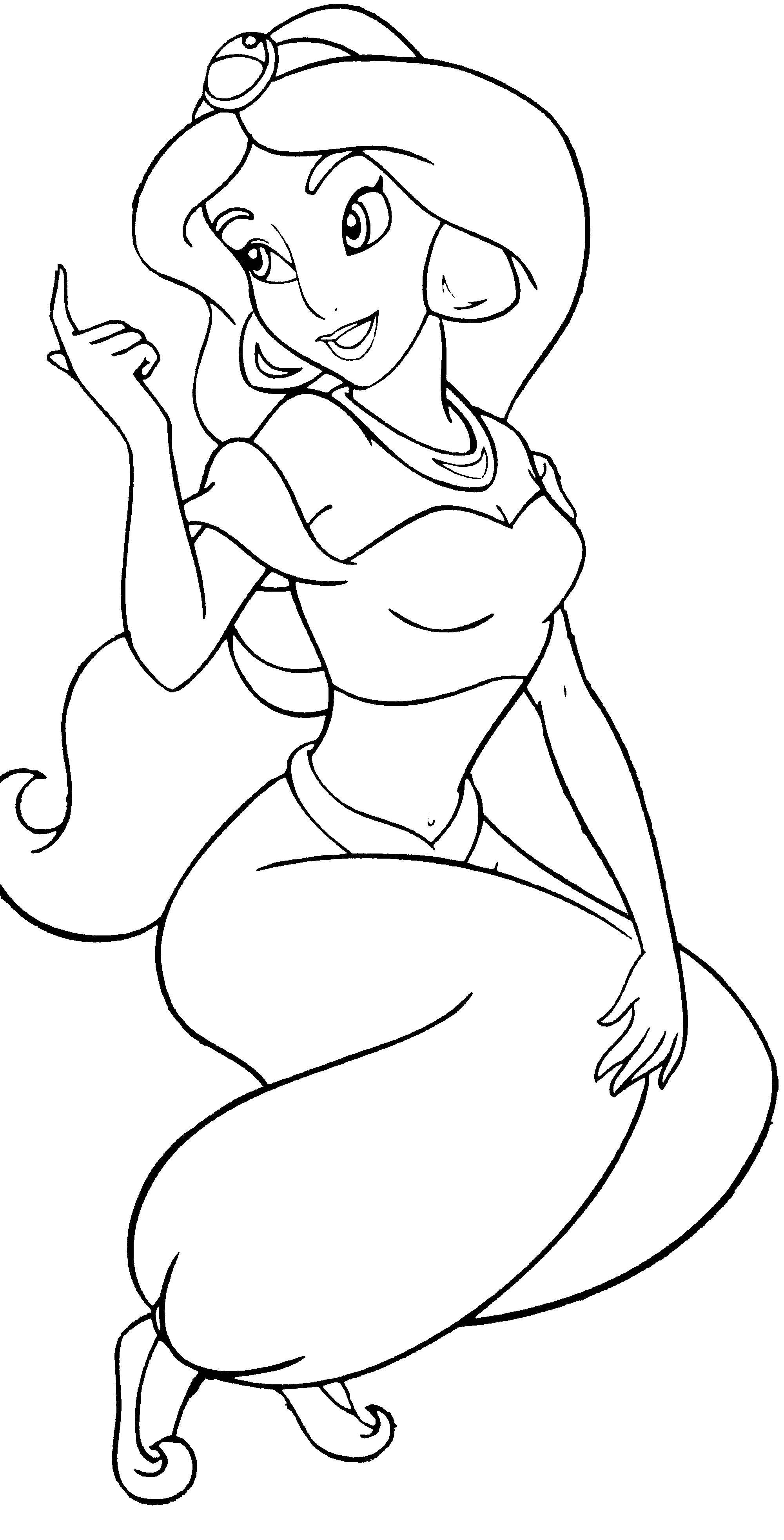 Coloring Jasmine.. Category Disney coloring pages. Tags:  Disney, Aladdin, Jasmine.