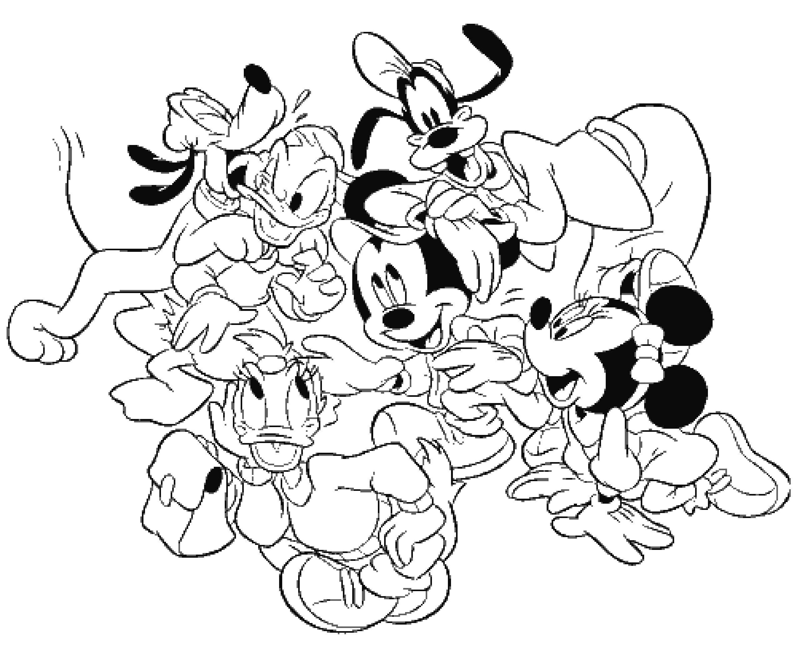 Coloring Mickey and Minnie mouse and his friends. Category Disney coloring pages. Tags:  Disney, cartoons.