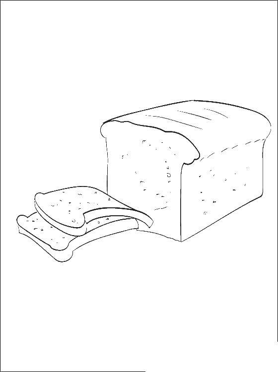 Название: Раскраска Нарезанный хлеб. Категория: Еда. Теги: еда, хлеб.