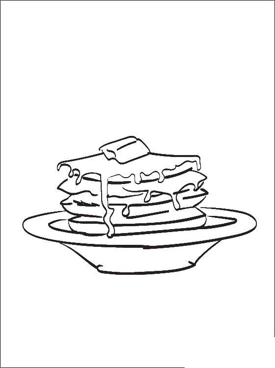 Coloring Pancake with butter. Category The food. Tags:  food, pancake.