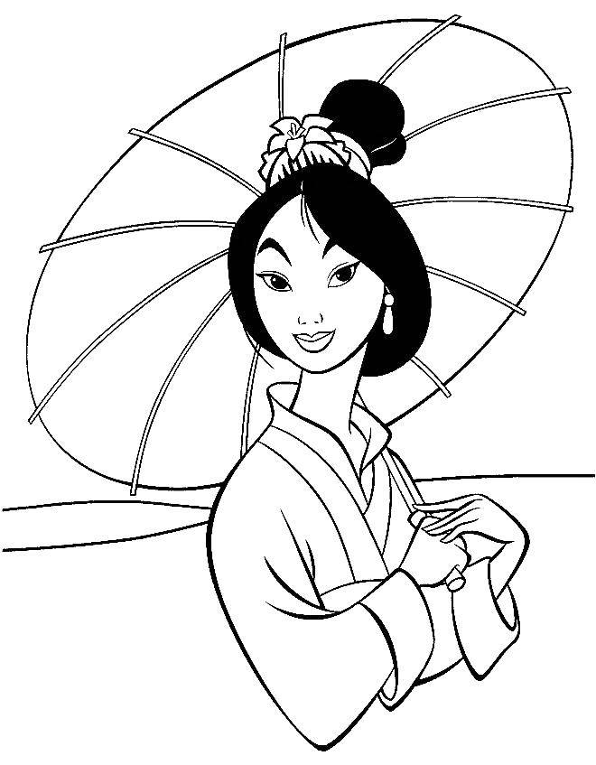 Coloring Eastern Mulan. Category Disney coloring pages. Tags:  Disney, Mulan.