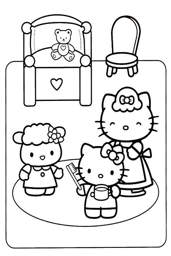 Coloring Kitty brushes his teeth. Category Hello Kitty. Tags:  Kitty, teeth.