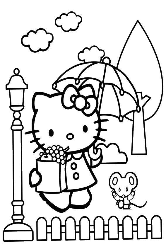 Coloring Kitty goes shopping. Category Hello Kitty. Tags:  kitty , purchase.