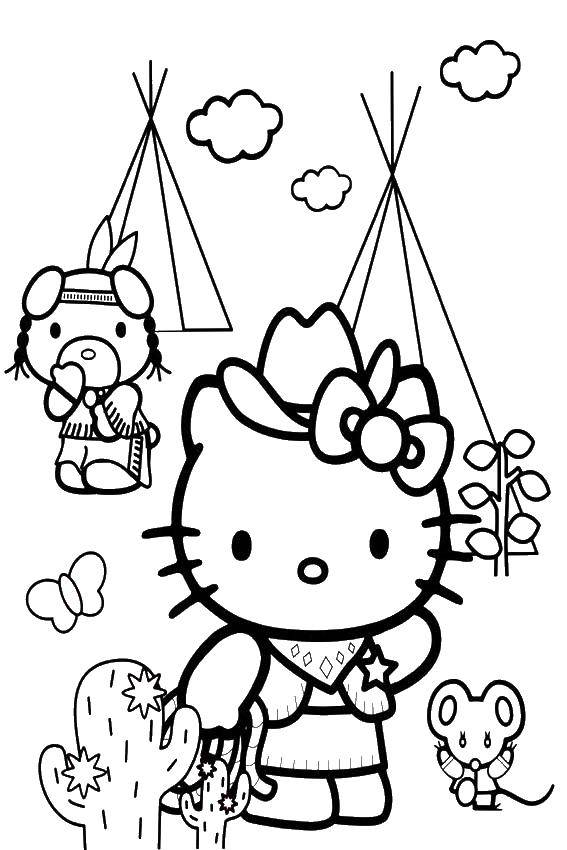 Coloring Kitty cowboy. Category Hello Kitty. Tags:  kitty, cowboy.