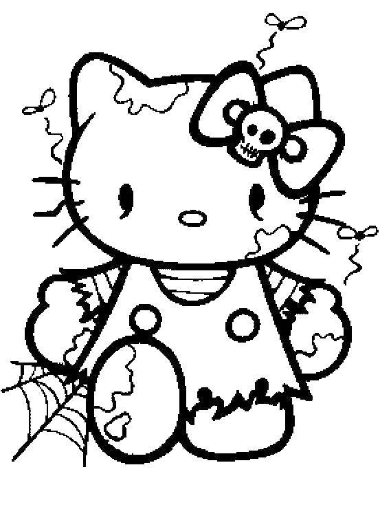 Coloring Kitty zombie Halloween. Category Hello Kitty. Tags:  Kitty, Halloween.