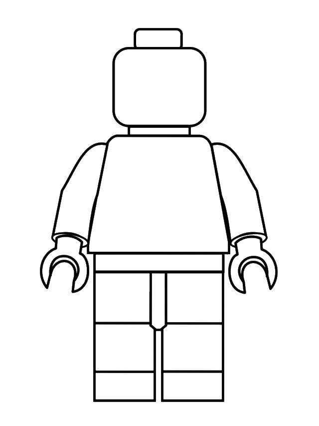Название: Раскраска Лего человек без лица. Категория: Лего. Теги: лего, человек.
