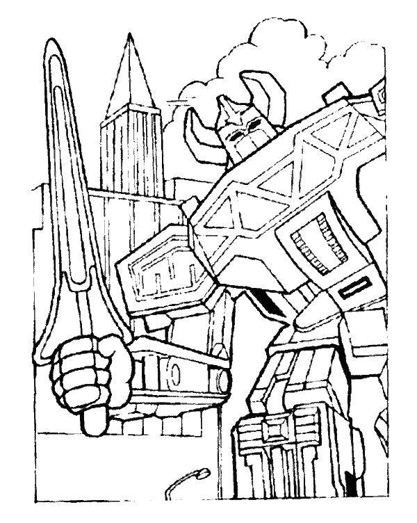 Coloring Ranger transformer spasmed city. Category The Rangers . Tags:  the Rangers , transformers.