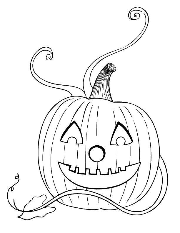 Coloring Pumpkin with a face. Category Halloween. Tags:  pumpkin, Halloween.