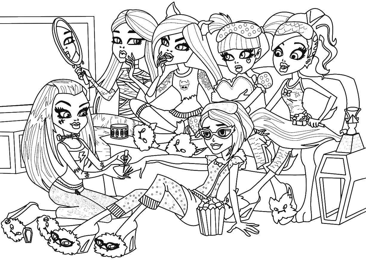 Coloring The girls from monster high. Category Monster high. Tags:  Monster high girls.
