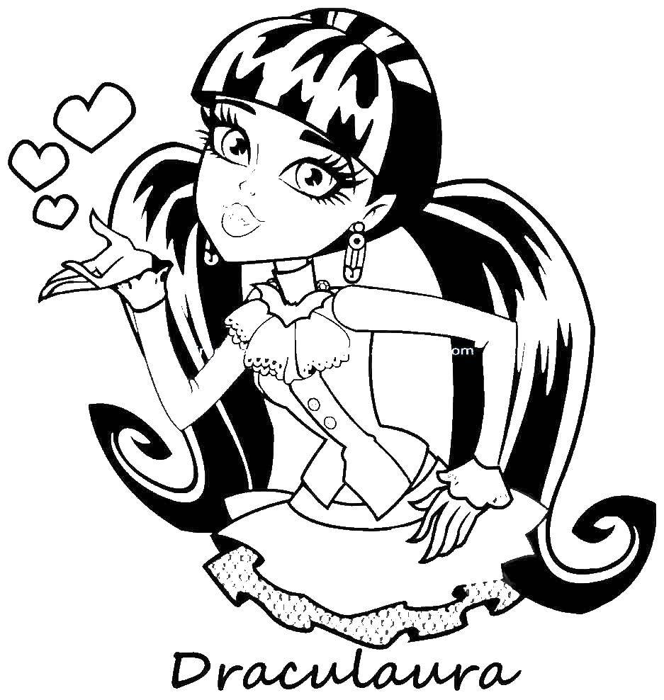 Coloring Draculaura from monster high. Category Monster high. Tags:  Monster high.
