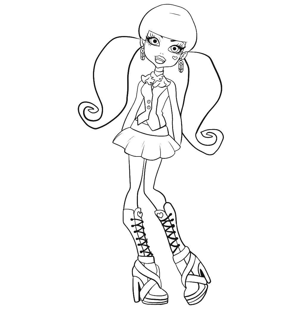 Coloring Draculaura monster high. Category Monster high. Tags:  Monster high, Frankie Stein.