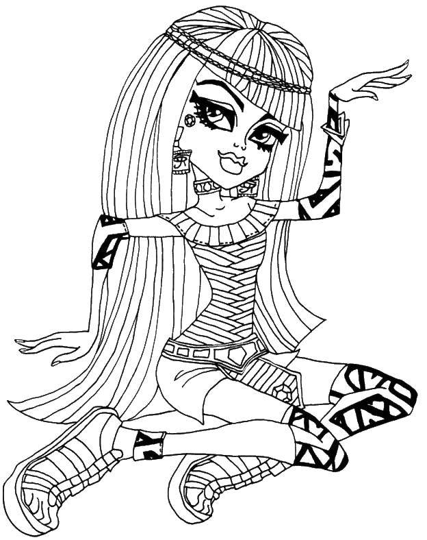 Coloring Egyptian monster high. Category Monster high. Tags:  Monster high, doll, cartoons, Egypt.
