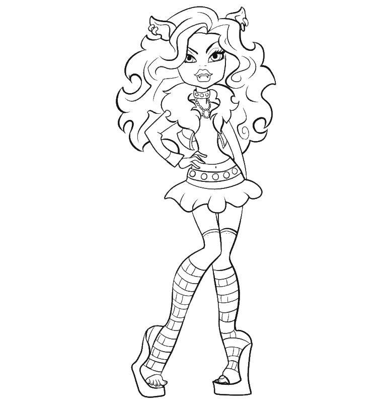 Coloring Kitty monster high. Category Monster high. Tags:  Monster high, doll, cartoon, cat.