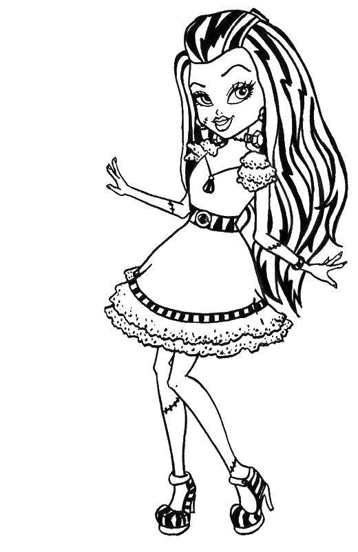 Coloring Doll cartoon monster high. Category Monster high. Tags:  Monster high, doll, cartoon.