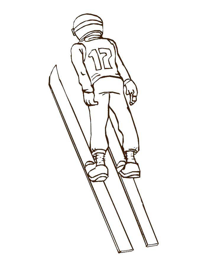 Coloring Skier. Category sports. Tags:  the skier.
