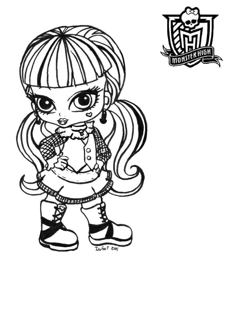 Coloring Little doll monster high. Category Monster high. Tags:  Monster high, doll, cartoon.
