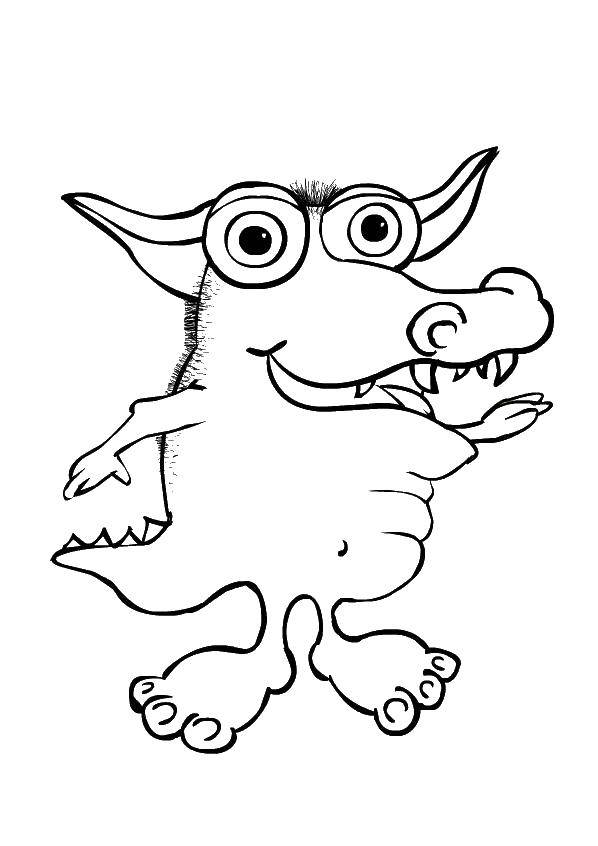 Coloring Monster pig. Category Monsters. Tags:  monsters. mumps.