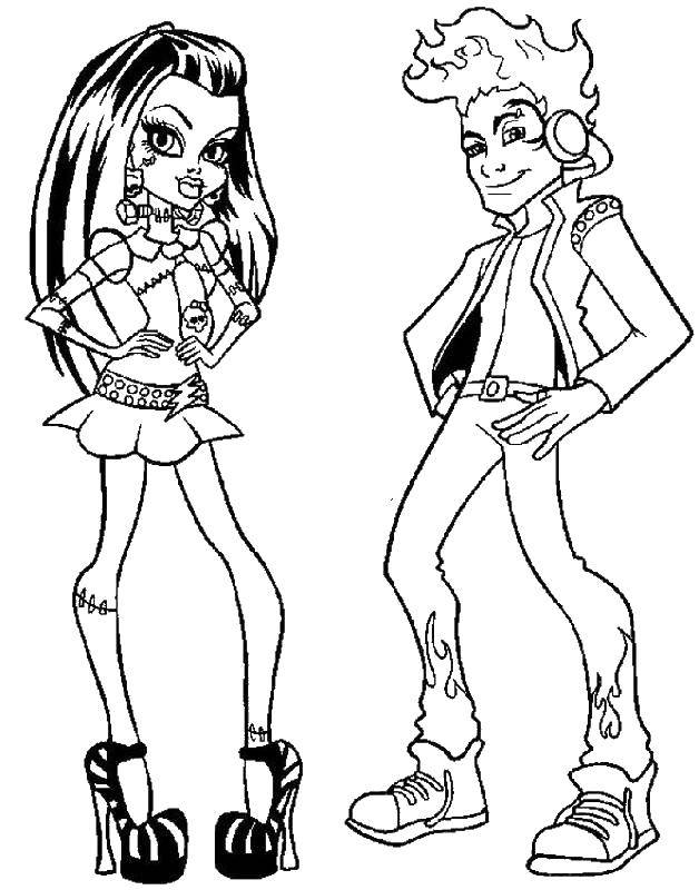 Coloring A guy and a girl from monster high. Category Monster high. Tags:  Monster high, doll, boy, girl.