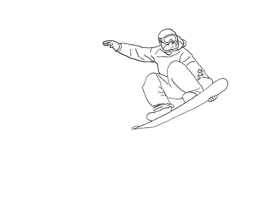 Coloring Snowbord. Category sports. Tags:  snoubord.