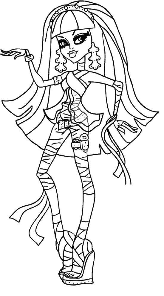 Coloring Zombie doll monster high. Category Monster high. Tags:  Monster high, doll, cartoon, zombies.