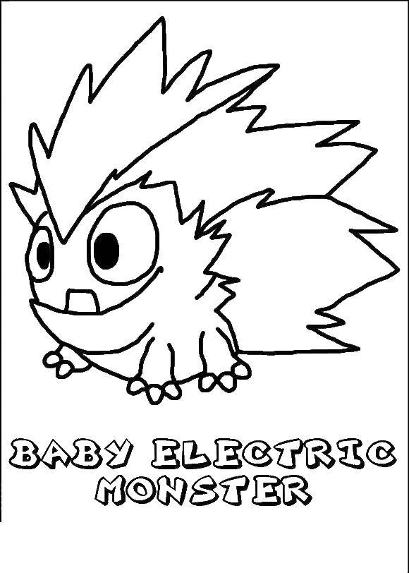 Coloring Baby Elektrik monster. Category Monsters. Tags:  monsters, baby Elektrik monster.