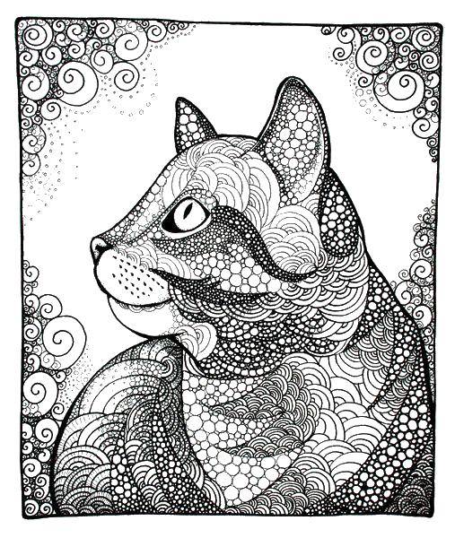 Coloring Cat patterns. Category Pets allowed. Tags:  Animals, cat, patterns.