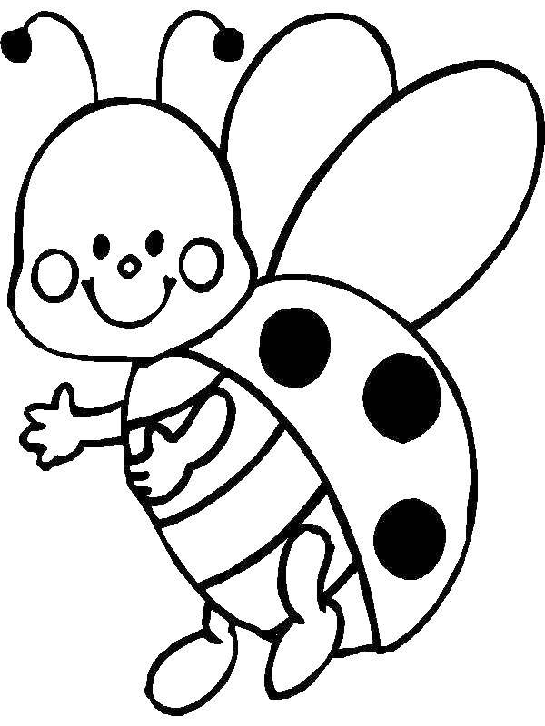 Coloring Cute ladybug. Category Insects. Tags:  Insects, ladybug.