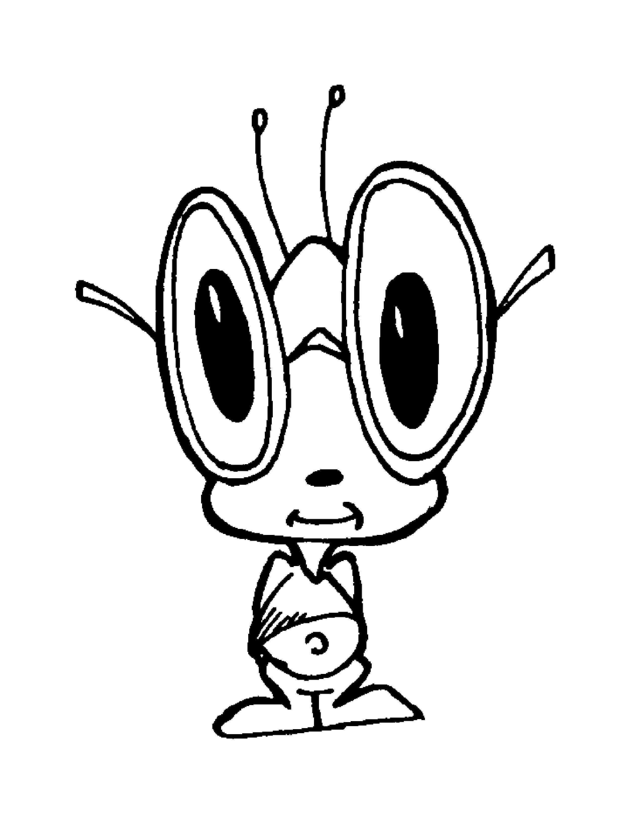Coloring Ant with glasses. Category Insects. Tags:  Insects, ant.