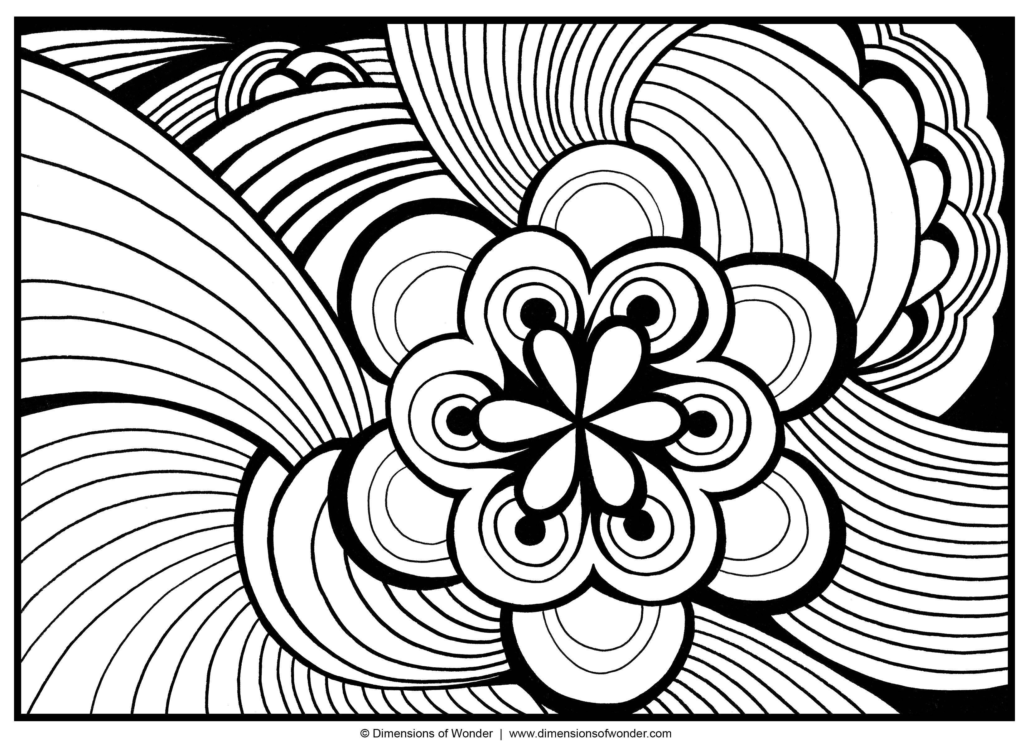 Coloring Flowers, waves. Category coloring antistress. Tags:  waves, flowers, patterns.