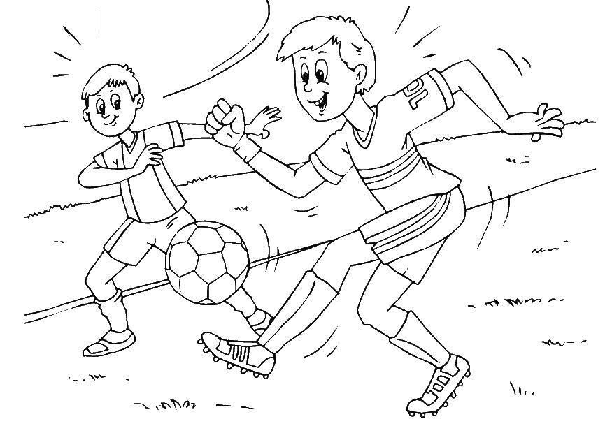 Название: Раскраска Дети играют в футбол. Категория: спорт. Теги: Спорт, футбол, мяч, игра.