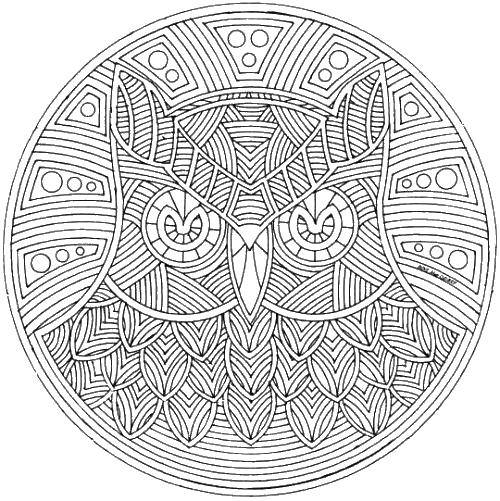 Coloring Circular pattern owls. Category coloring antistress. Tags:  Bathroom with shower.