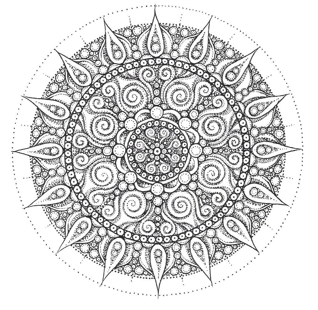 Coloring Patterns in a circle. Category patterns. Tags:  patterns, anti-stress.