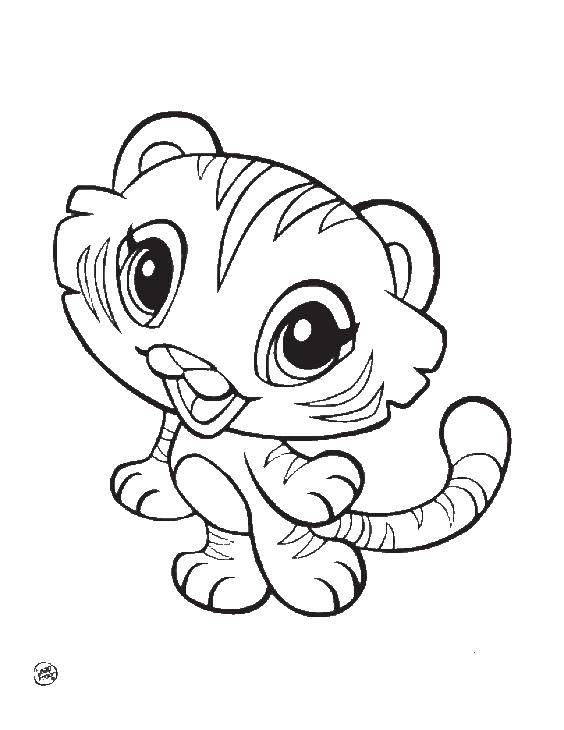 Coloring Little tiger. Category animals cubs . Tags:  animals, tiger, tigers.