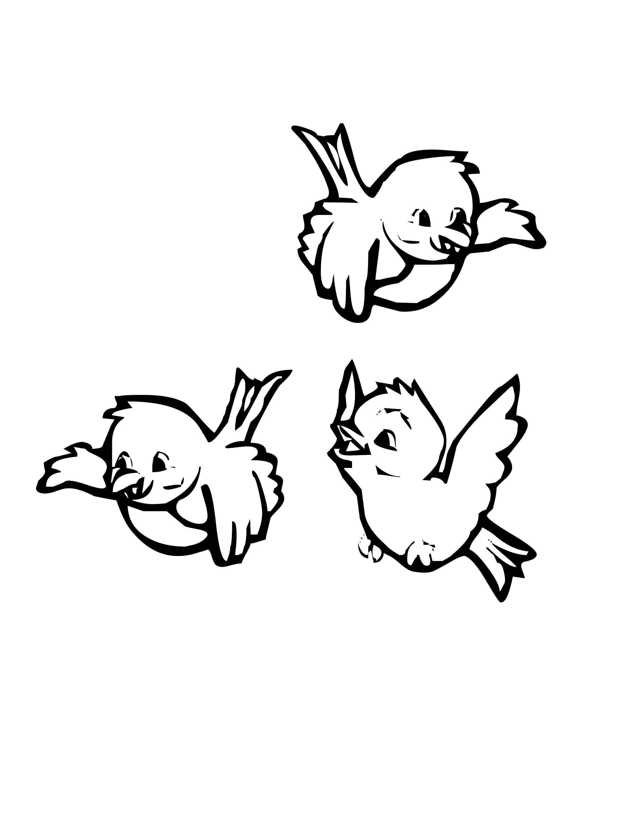 Название: Раскраска Три маленькие птички. Категория: Птицы. Теги: птицы, птички.