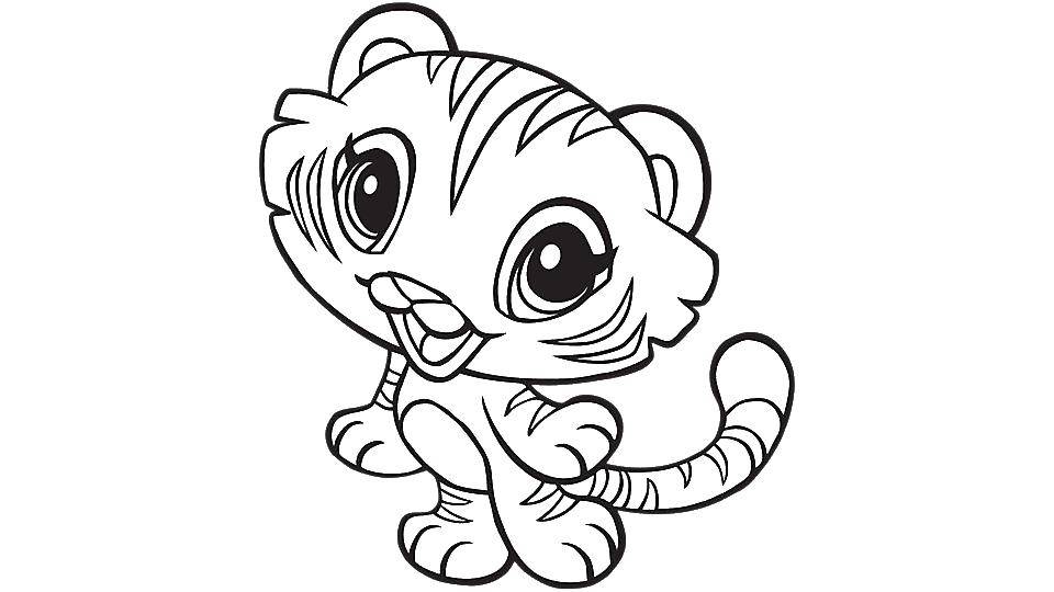 Coloring Cheerful tiger. Category animals cubs . Tags:  tiger, animals.