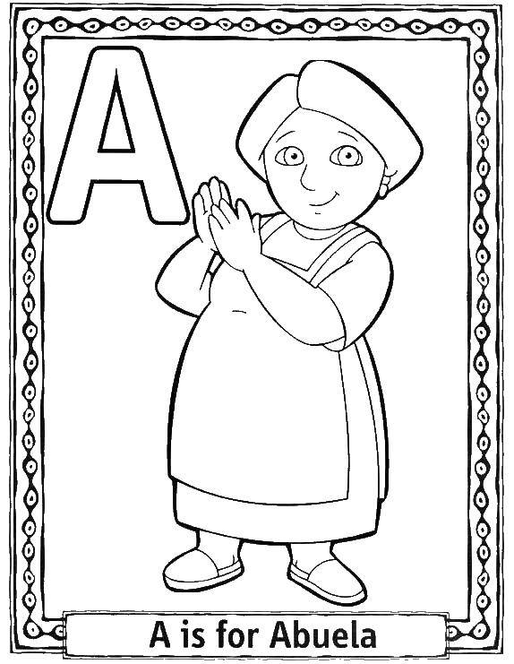 Coloring So abuela. Category cartoons. Tags:  Dora The Explorer Abuela.