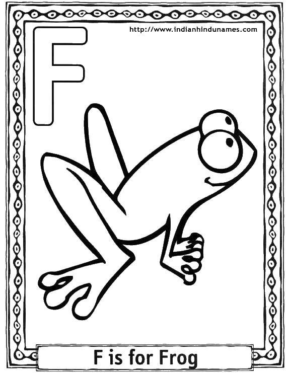 Coloring L means frog. Category English alphabet. Tags:  L, frog.