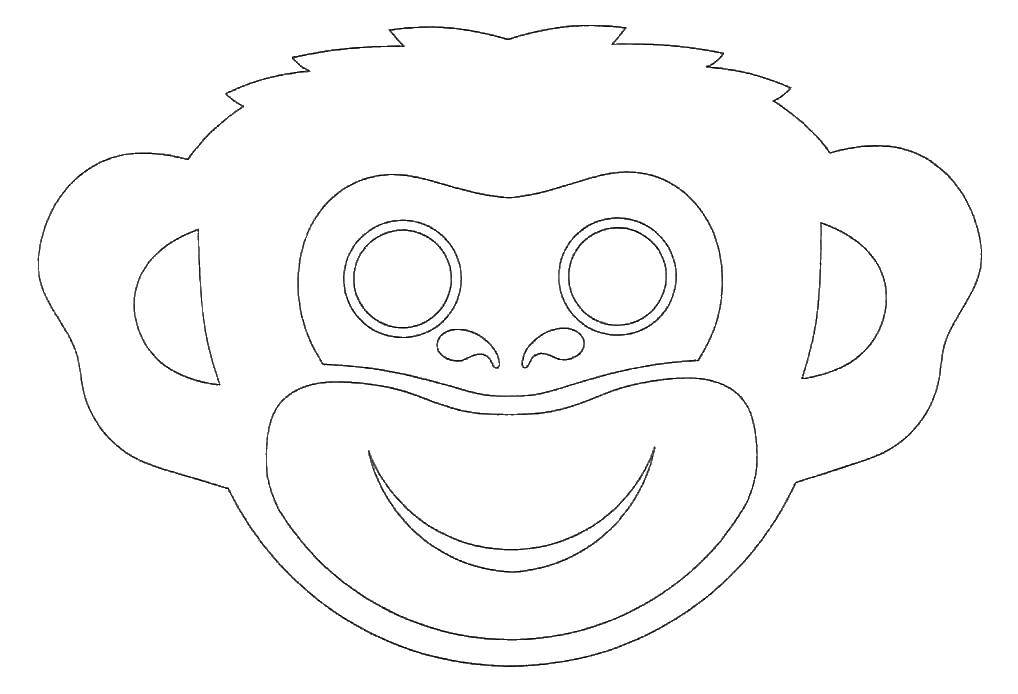 Розмальовки  Мавпа маска. Завантажити розмальовку маска, мавпа.  Роздрукувати ,Маски,