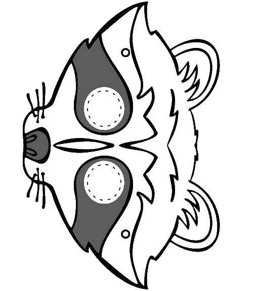 Coloring Mask of the raccoon. Category Masks . Tags:  raccoon, mask.