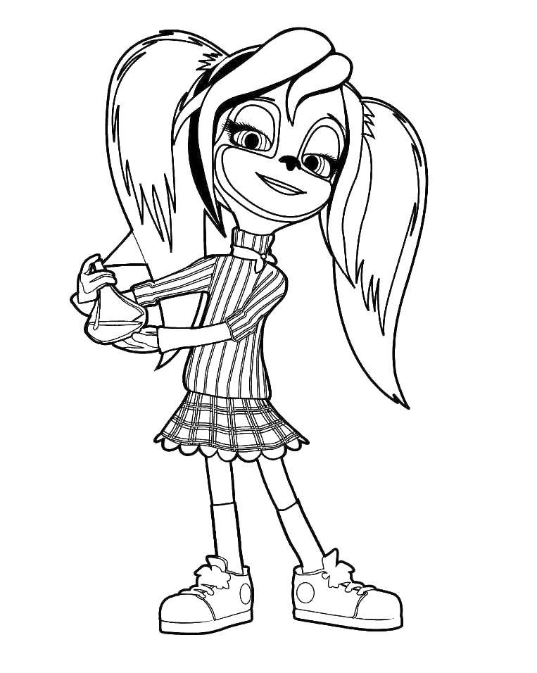 Coloring Zaychiha with tails. Category coloring pages for girls. Tags:  Animals, zaychiha.
