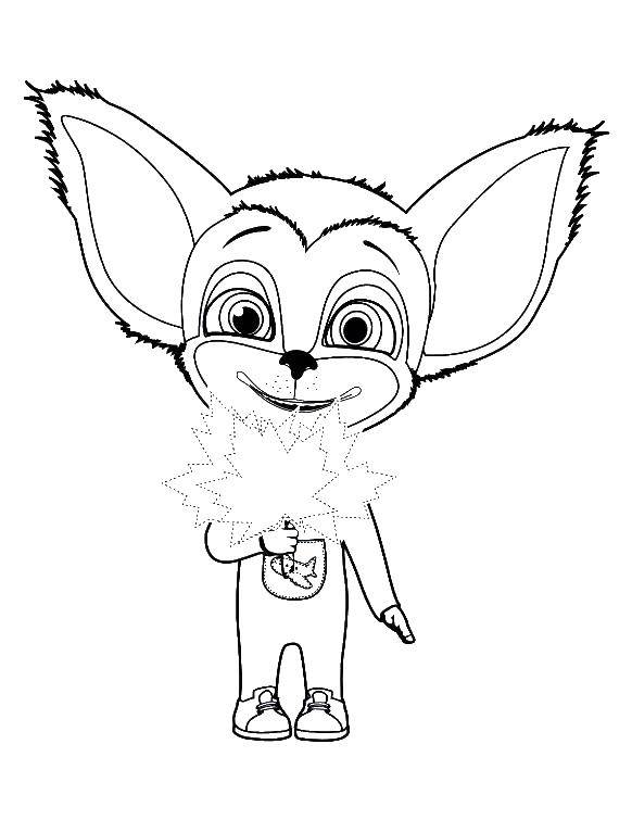 Coloring Animal holding maple leaf. Category fix on the model. Tags:  Animals, maple leaf.