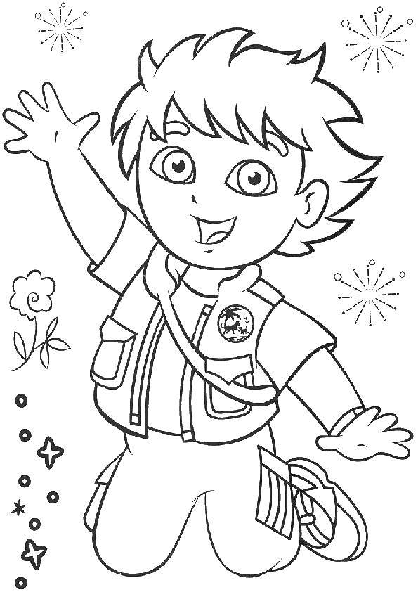 Coloring Diego with salutami. Category Diego. Tags:  Diego , Dora.