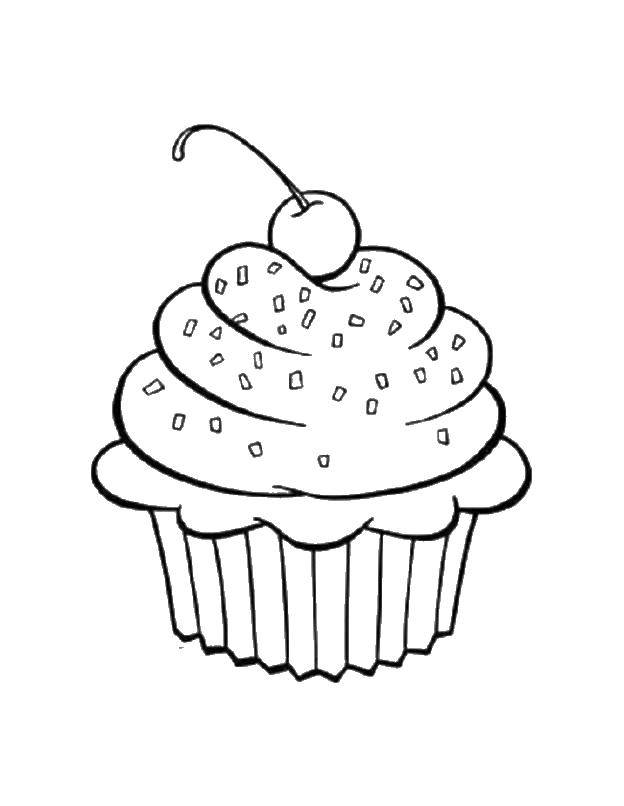 Coloring Cupcake with sprinkles. Category The food. Tags:  cupcakes.
