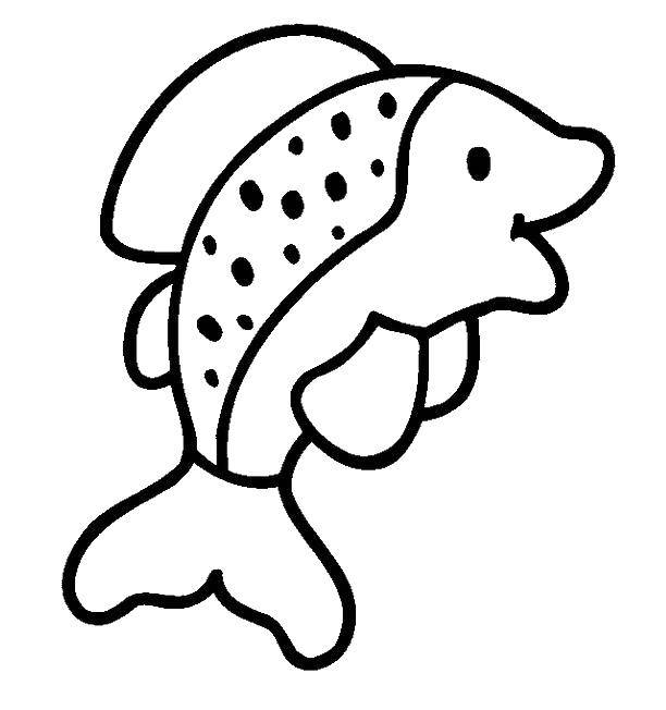 Coloring A simple fish. Category marine. Tags:  Underwater world, fish.