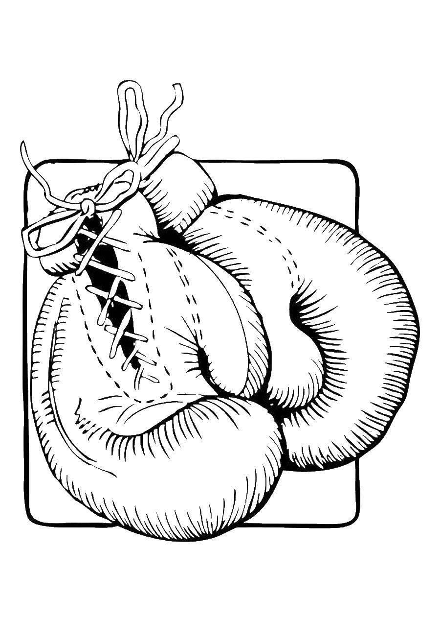 Coloring Boxing gloves. Category sports. Tags:  Sports, Boxing.