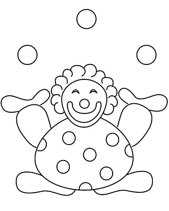 Coloring Clown anglorum. Category Coloring pages for kids. Tags:  clown, zhangler.