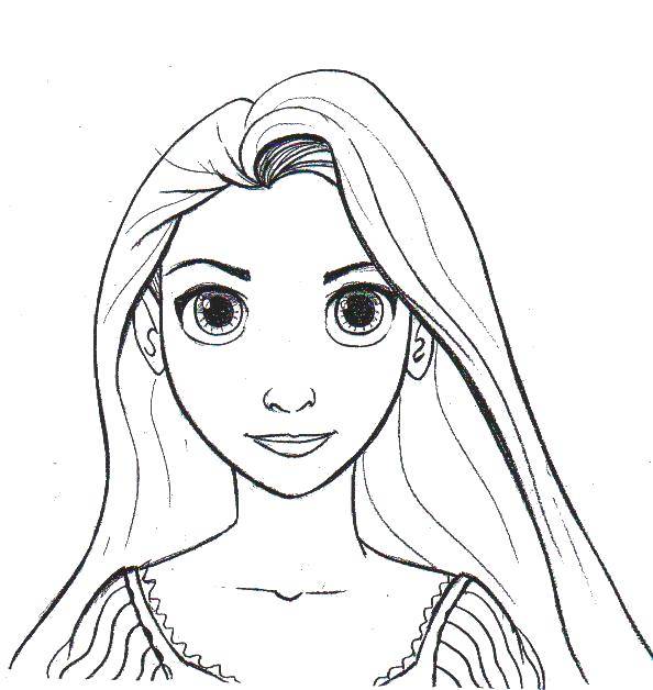 Coloring The wide-eyed Rapunzel. Category Disney cartoons. Tags:  Disney, Rapunzel.