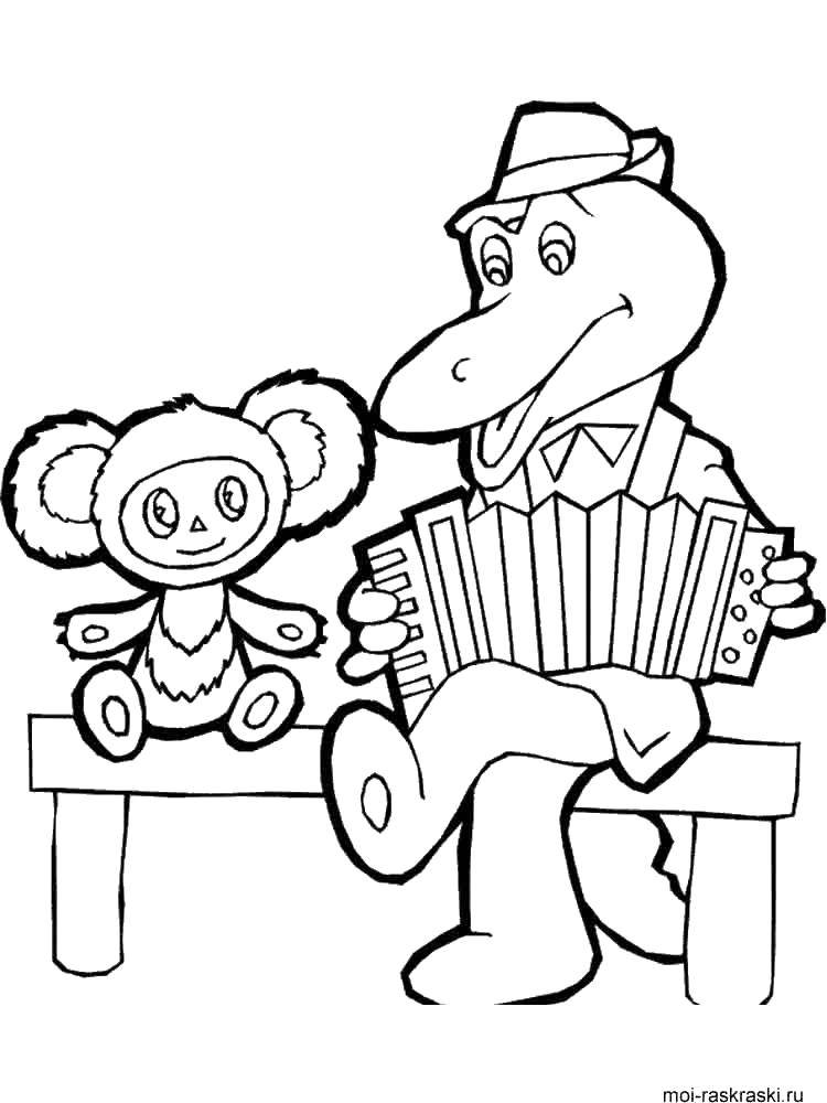 Coloring Gene plays the harmonica. Category Soviet coloring. Tags:  Cartoon character.