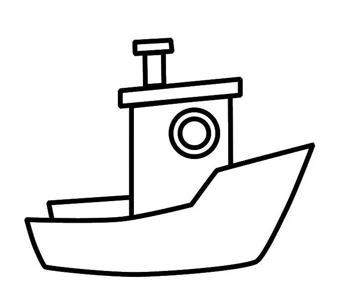 Название: Раскраска Маленький корабль. Категория: корабль. Теги: Корабль, вода.