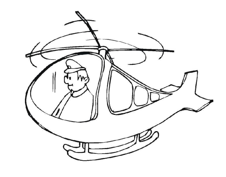 Название: Раскраска Пилот за штурвалом вертолёта. Категория: для мальчиков. Теги: Вертолёт.
